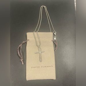 David Yurman Crossover Cross Necklace with Diamonds